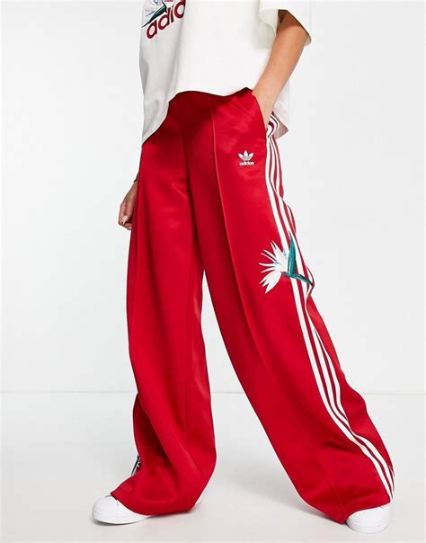 Adidas Originals X Thebe Magugu Track Pants In Red Asos Red Adidas