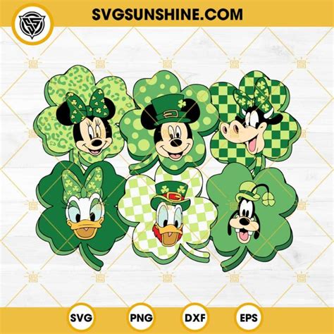 Mickey And Friends Shamrock Leaf Svg Disney Saint Patricks Day Svg