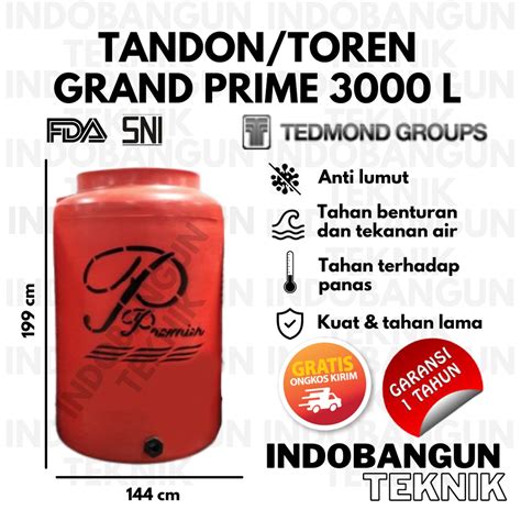 Jual Toren Air Tangki Air Tandon Air Grand Prime Liter Tedmond