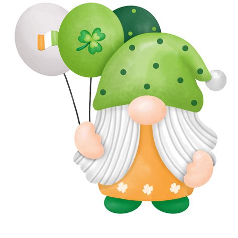 Aquarell St Patricks Day Gnome Clipart Digitale Malerei Png