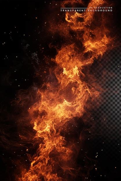 Premium Psd Realistic Fire Flames On Transparent Background