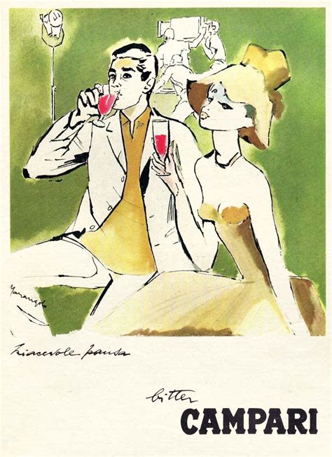 Franz Marangolo And Campari Italian Ways Vintage Advertising Art