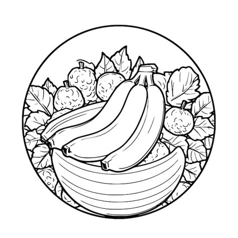 Coloriage Banane Pour Les Enfants Vecteur Premium