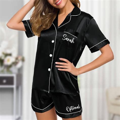 Satin Bridesmaid Pajamas With Name Personalized Brides