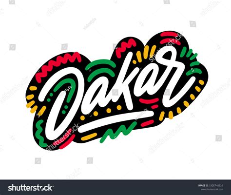 Dakar Word Text Creative Handwritten Font Vector De Stock Libre De