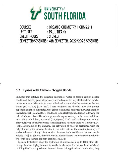 CHM2211 University OF South Florida Organic Chemistry I BAB-83 - 5
