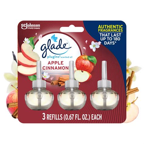 Glade Plugins Scented Oil Air Freshener Refills Apple Cinnamon Shop Air Fresheners At H E B