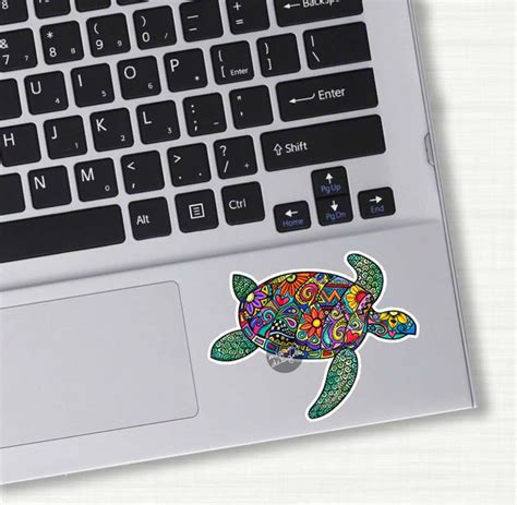 Small Sea Turtle Laptop Decal Colorful Design Bumper Sticker Car Decal ...