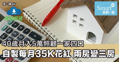 理財個案 40歲月入5萬照顧一家四口 如何創造35k收入 兩房變三房