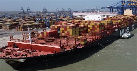 Msc Anna Largest Ever Container Ship To Arrive In India Docks At