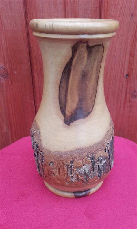 Large Wood Vase Handmade Hand Turned Vase Pot With The Etsy