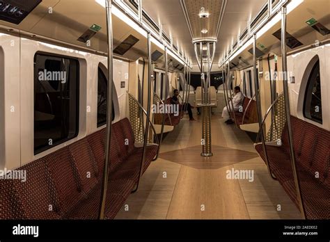Qatar Metro Train Station Stock Photo Alamy