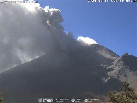 Reportan caída de ceniza en Puebla por la actividad del Popocatépetl