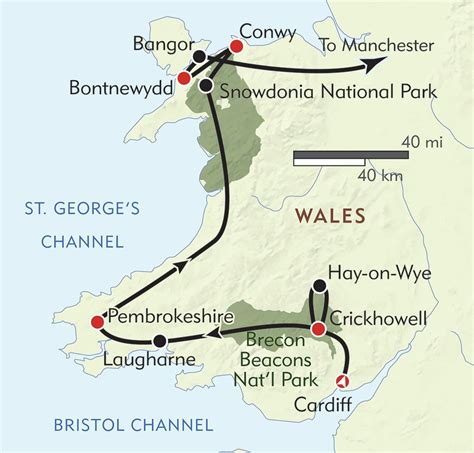 √ National Parks Wales Map