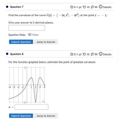 Solved Find The Curvature Of The Curve R T −5t T2 −4t3 At