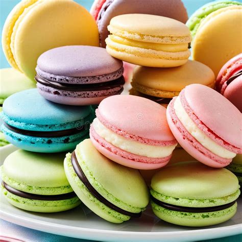 Multi Colored Macarons Generated Ai Stock Illustration Illustration