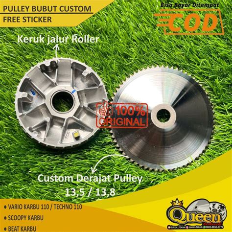 Jual Pulley Rumah Roller Kipas Custom Bubut Beat Karbu Scoopy Karbu