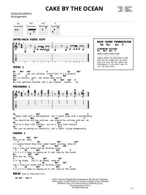 Cake By The Ocean Sheet Music Arrangements Available Instantly