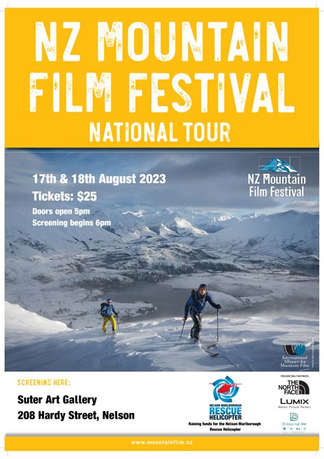 NZ Mountain Film Festival Tickets August 2023 - Nelson Marlborough