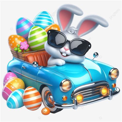 A Bunny Wearing Sunglasses And Holding Easter Eggs Cute With Looking