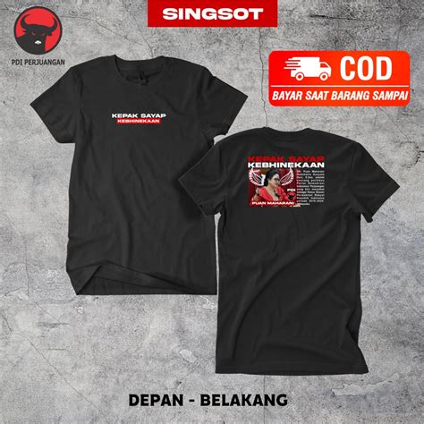 Jual Kaos Partai Pdi Kaos Kepak Sayap Kebhinekaan Kaos Puan Maharani