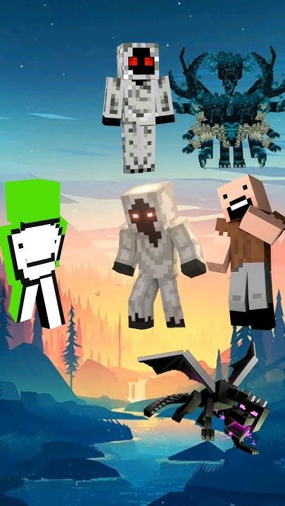 Minecraft Dream Vs Mutant Mobs And Notch ☠️ Shorts Minecraft Notch Dream Youtube