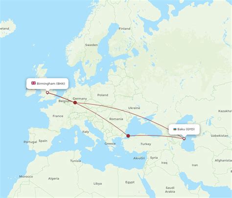 All Flight Routes From Baku To Birmingham Gyd To Bhx Flight Routes