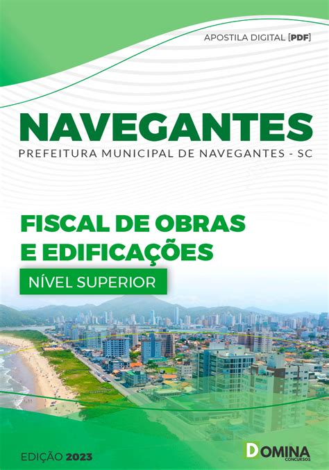 Apostila Pref Navegantes SC 2023 Fiscal Obras Edificações Domina