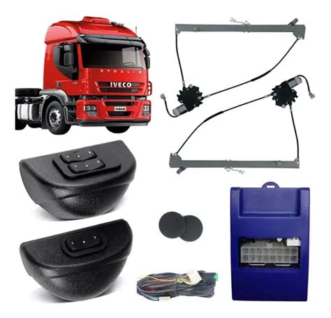 Kit Vidro Elétrico Antiesmagante Iveco Stralis Tector 12v