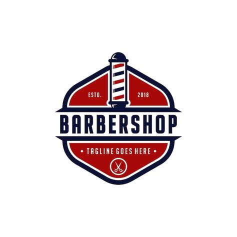 Premium Vector Vintage Barbershop Emblem Logo Design