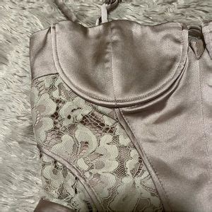 Zara Dresses Zara Champagne Colored Satin Effects Corset Style