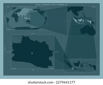 Jawa Barat Province Indonesia Diagram Showing Stock Illustration