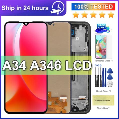 100 Tested Display For Samsung Galaxy A34 5g Lcd Sm A346b A346u Display Touch Screen Digitizer