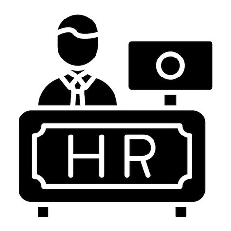 Ilustración en negro sólido del departamento hr glyph Vector Premium