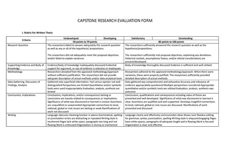 Capstone Research Evaluation Form Capstone Research Evaluation Form I