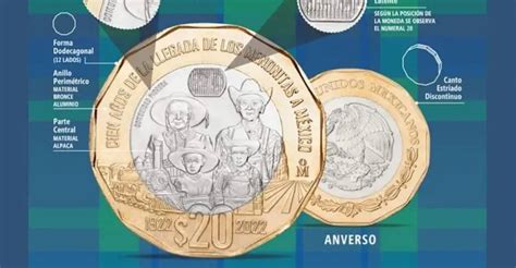 Banxico lanza moneda de 20 conmemorativa por 100 años de llegada