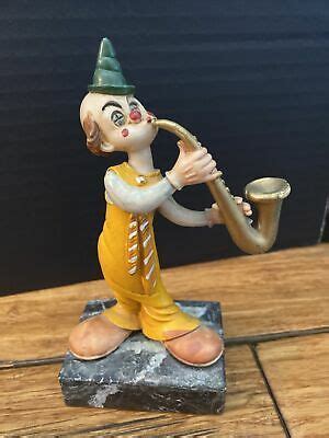 Vintage Fontanini Depose Clown Figurine Carrara Marble Base Made In