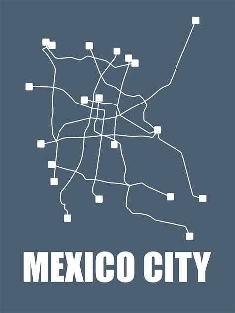 Mexico City Subway Map Digital Art by Naxart Studio