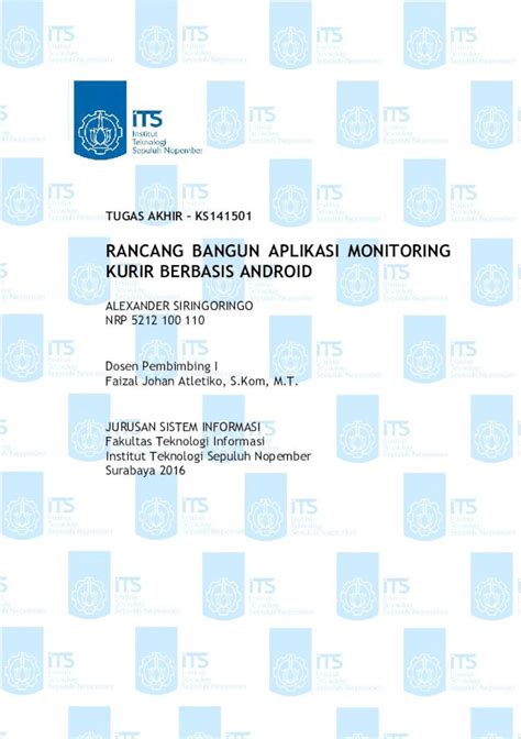 PDF RANCANG BANGUN APLIKASI MONITORING KURIR BERBASIS Repository Its