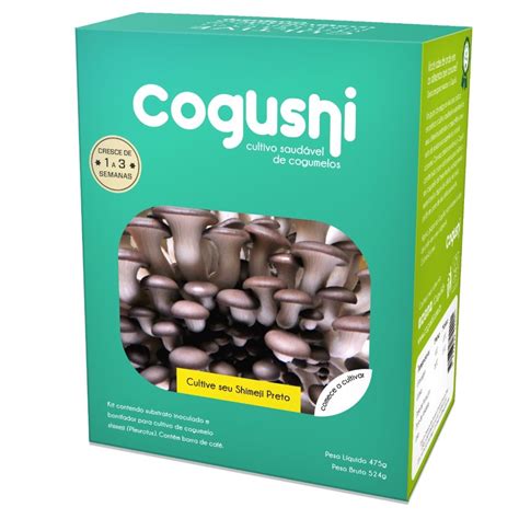 Kit Cultivo De Cogumelo Na Caixa Shimeji Preto Tradicional Cogushi