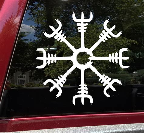 Helm Of Awe Vinyl Decal V9 Terror Viking Norse Icelandic Aegishjalmr