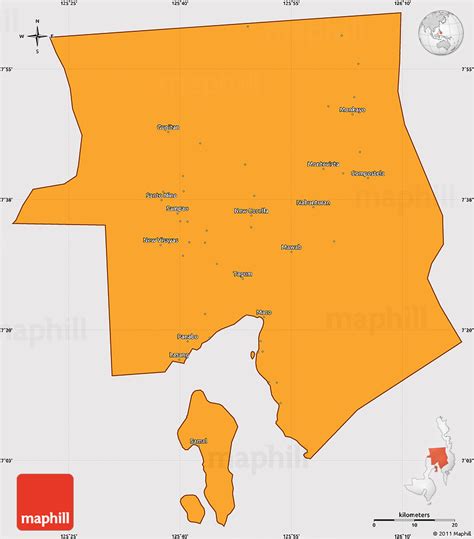 Political Simple Map Of Davao Del Norte Cropped Outside