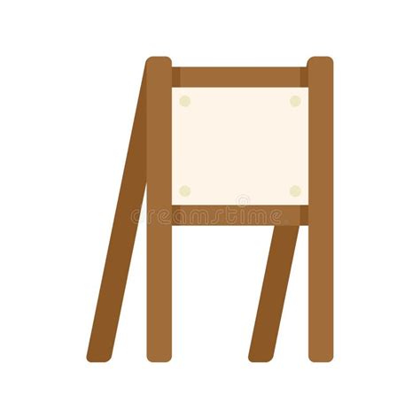 Wooden Easel With Blank Canvas Standing On Floor Stock Illustration