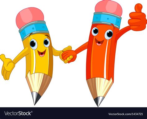 Pencil Characters Royalty Free Vector Image VectorStock