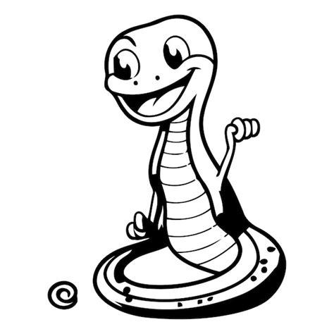 Cute Cobra De Desenho Animado Ilustra O Vetorial Isolada Em Fundo