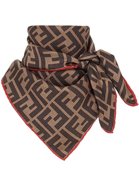 Fendi Silk Ff Foulard In Brown Save Lyst