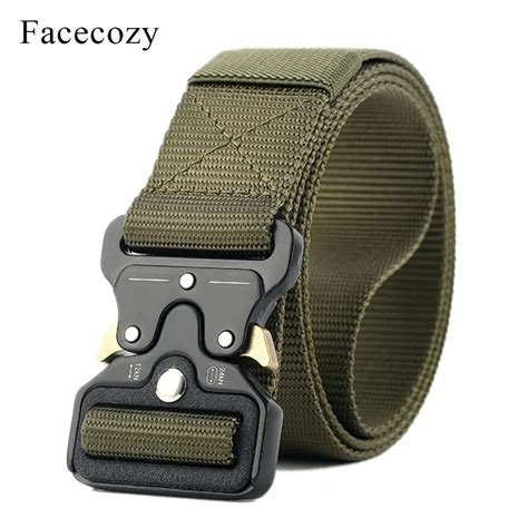 Facecozy Men Nylon Waistband Fast Opening Automatic Tactical Belt Male