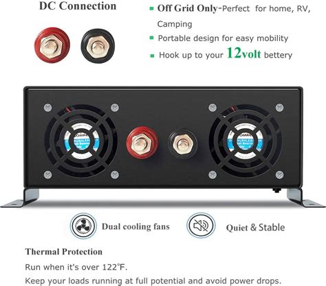 Wzrelb W Continuous Pure Sine Wave Inverter Dc V To Ac V Car