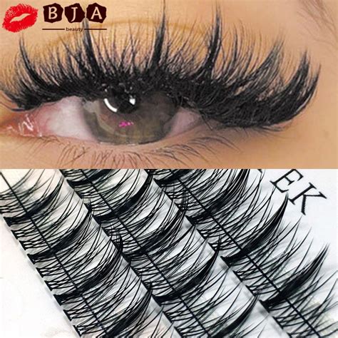 BJIA DIY False Eyelashes Fluffy Individual Lashes V Shape Criss Cross