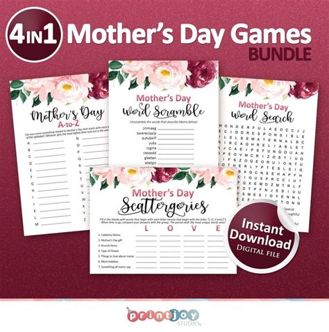 Mothers Day Games Bundle With Flowers